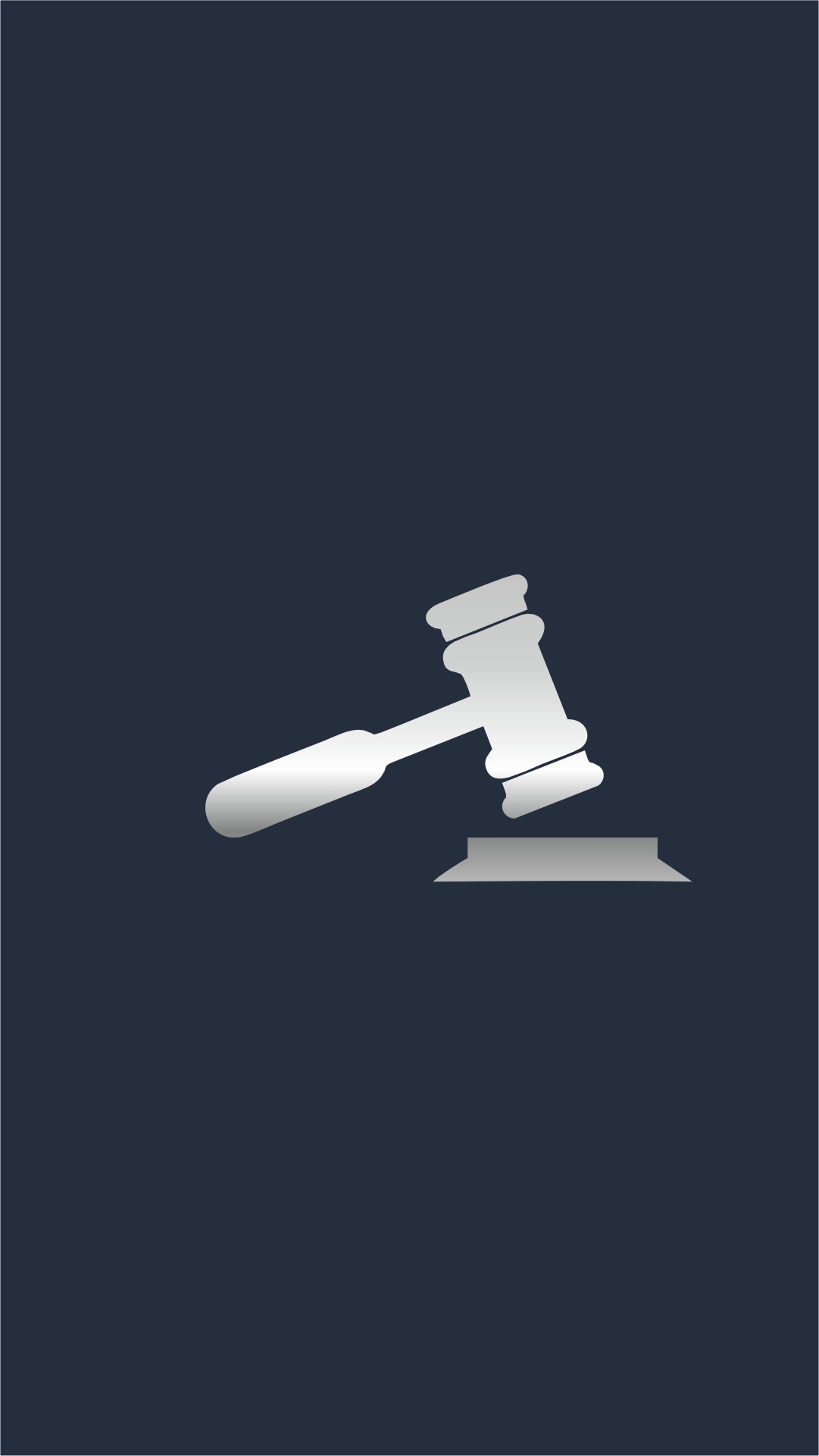 Martelo judicial prateado representando julgamento em tribunais
